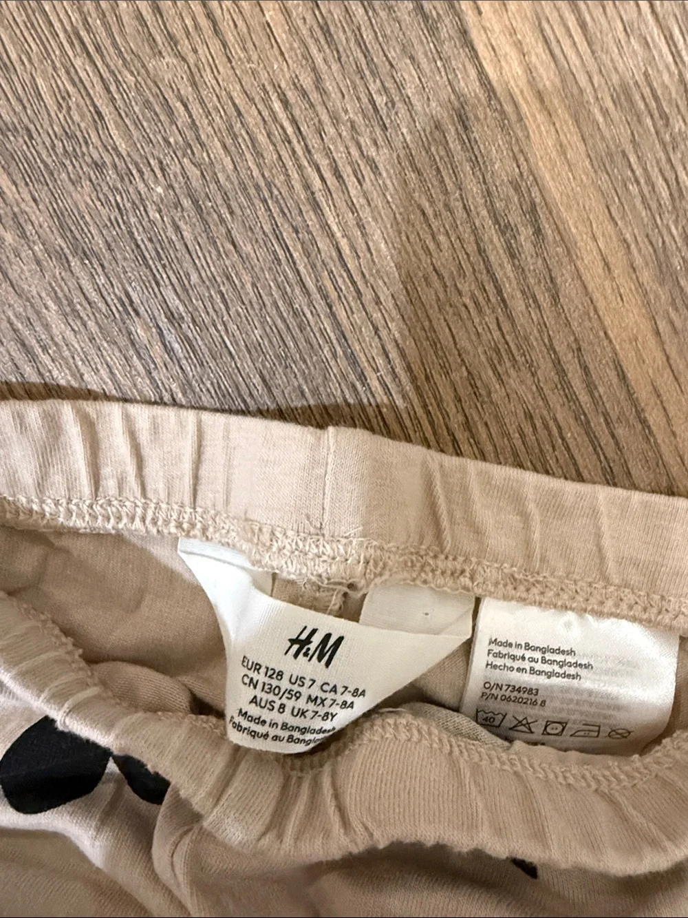 H&M Beige/ black Heart Print matching set
